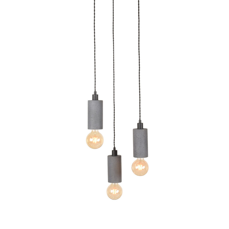 LABEL51 Hanglamp Fresco - Beton - Beton - 3-Lichts