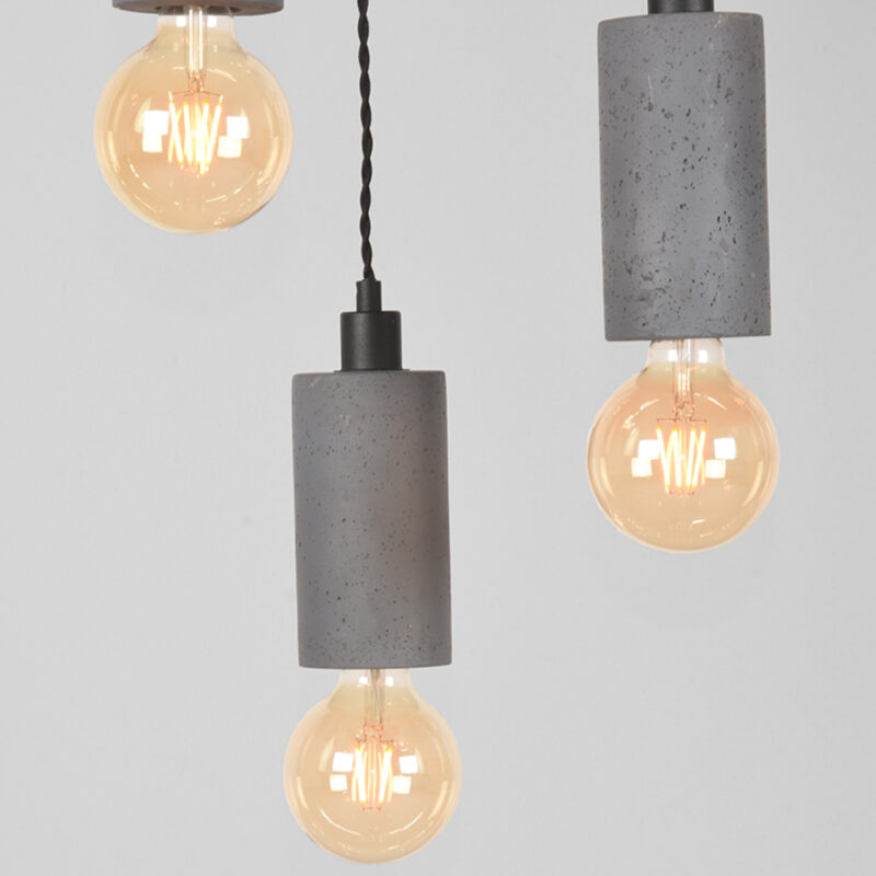 LABEL51 Hanglamp Fresco - Beton - Beton - 3-Lichts Beton