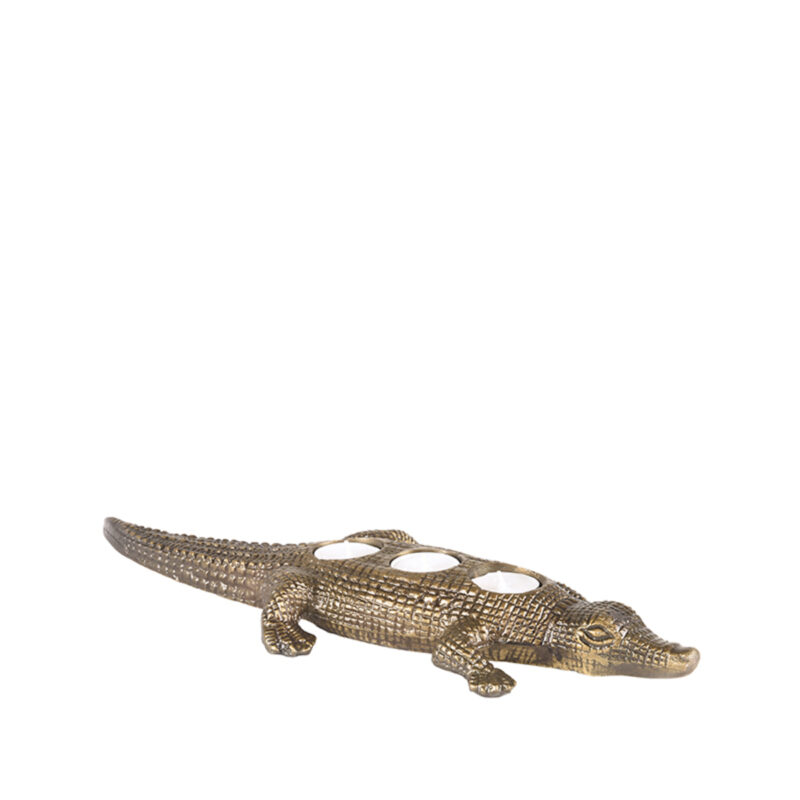 LABEL51 Krokodil - Antiek Goud - Metaal - One Size Metaal