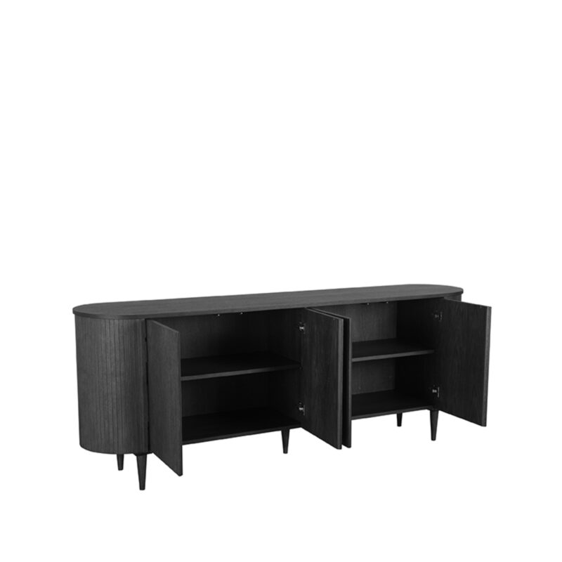 LABEL51 Dressoir Oliva - Zwart - Eiken - 220 cm Eiken