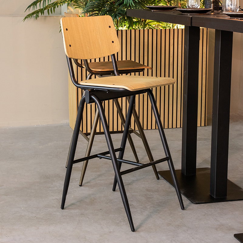 LABEL51 Barkruk Solid - Naturel - Hout - Hoog