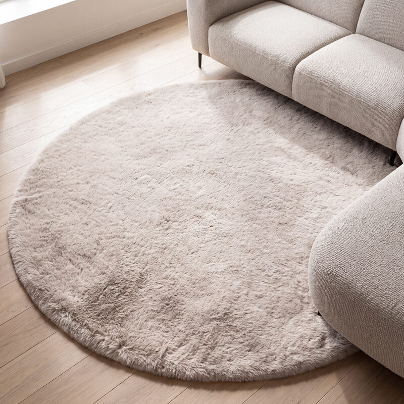 LABEL51 Vloerkleden Indy - Licht Taupe - Polyester - 200x200 cm - Rond