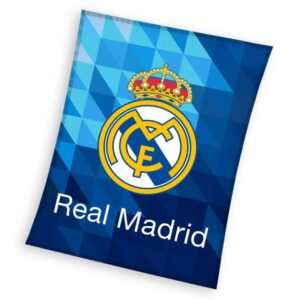 Real Madrid plaid Clublogo 150 x 200 cm - Blauw - 150 x 200 cm - 100% Polyester