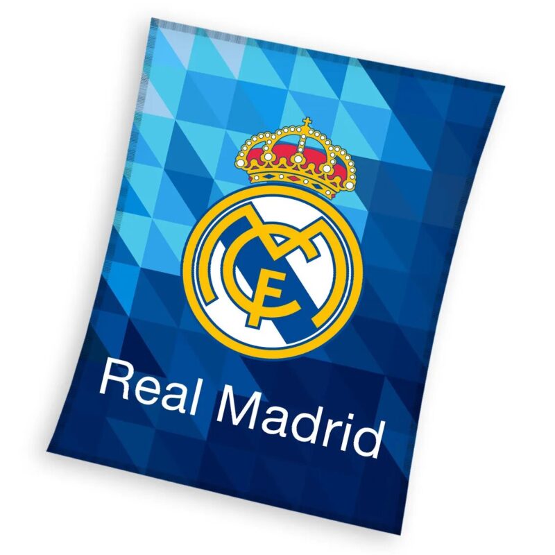 Real Madrid plaid Clublogo 150 x 200 cm - Blauw - 150 x 200 cm - 100% Polyester