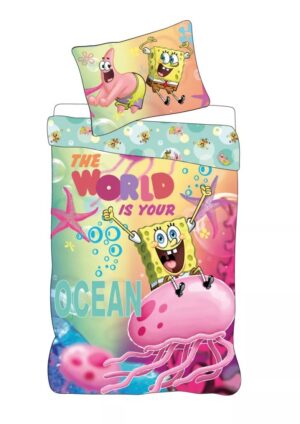 Spongebob dekbedovertrek The World is your Ocean - Multicolor - 140 x 200 cm - 100% katoen
