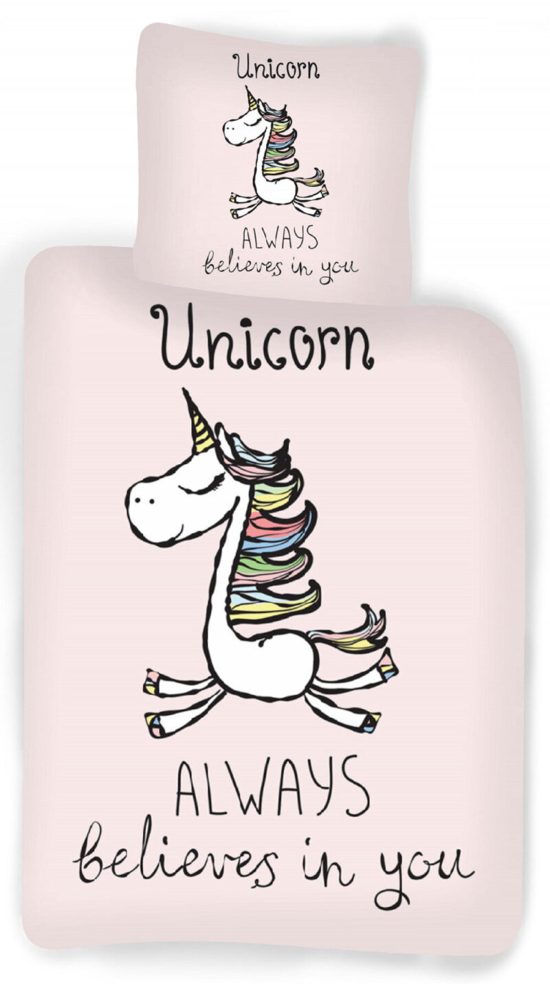 Sweet Home Dekbedovertrek Unicorn Always Believes in You - 100 x 140 cm - 40 x 45 cm - Katoen