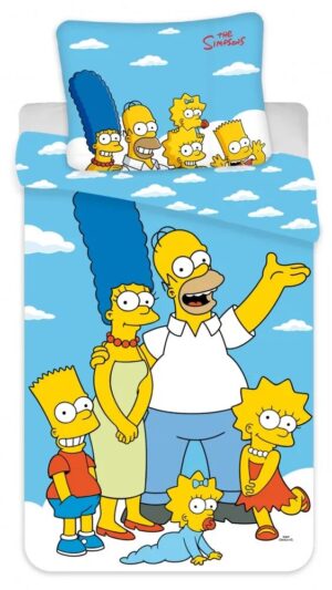 The Simpsons dekbedovertrek Clouds - Blauw - 140 x 200 cm - 100% katoen