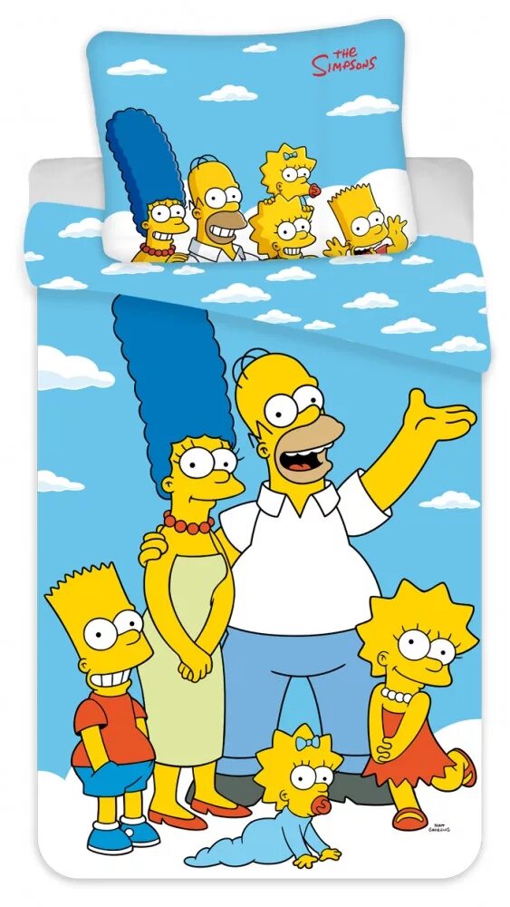 The Simpsons Dekbedovertrek Clouds - 140 x 200 cm - 70 x 90 cm - Katoen