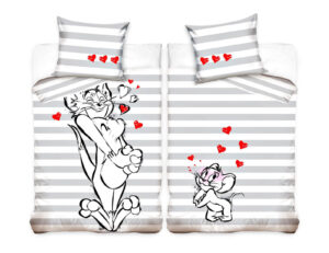 Tom & Jerry Dekbedovertrek Hartjes - 140 x 200 cm - 70 x 80 cm - Katoen